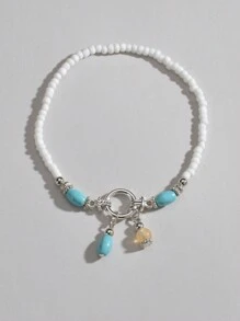 Stone Decor Beaded Anklet - Multicolor - View 4