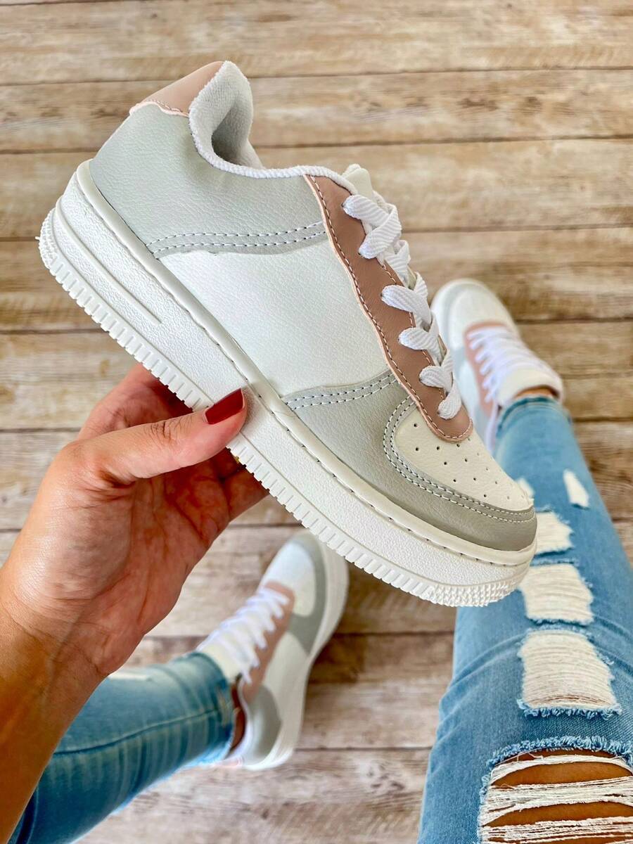 Women Wedge Sneakers - Gris Claro - Ver 1