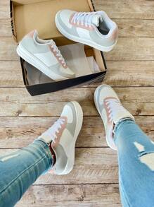 Women Wedge Sneakers - Gris Claro - Ver 2