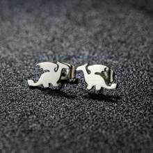 1 对可爱不锈钢恐龙耳环简约动物耳环耳钉卡哇伊配饰 Brinco