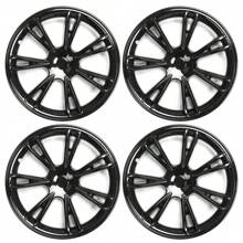 4PCS Wheel Covers For 2020-2023 Tesla Y 19-Inch ABS Hubcap Rim Protectors Whirlwind-Shaped Wheel Trim Covers By IKON MOTORSPORTS. - Gaya Arakhnida - Hitam Mengkilap - View 3