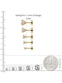 JewelrieShop Pendientes de acero inoxidable con parte posterior plana, longitud del poste de 6 mm, 3 mm-7 mm de circonita cúbica, 5 pares, cristal - Pendientes cartílago unisex