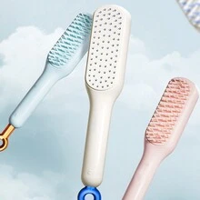 1pc Anti-Tangling Scalp Cleaning Hair Comb, Prevent Static & Smooth Hair, Home Use - Pink - View 4