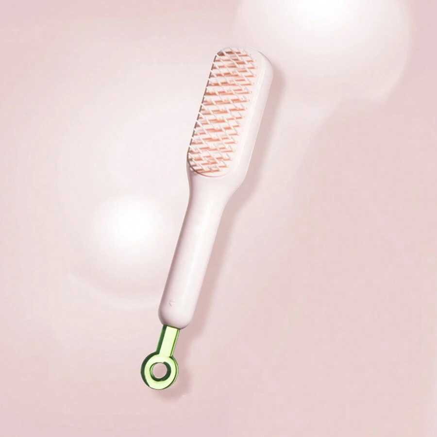 1pc Anti-Tangling Scalp Cleaning Hair Comb, Prevent Static & Smooth Hair, Home Use - Pink - View 1