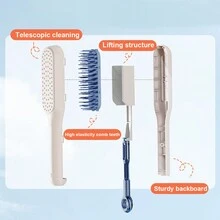 1pc Anti-Tangling Scalp Cleaning Hair Comb, Prevent Static & Smooth Hair, Home Use - Pink - View 2