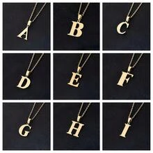 1條經典男士26個鍍金英文字母韓國版簡約項鍊 - 26個字母[金色] - 查看 2