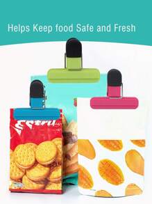 Fermagli per sacchetti di patatine, 15 cm di dimensione grande, assortiti nei colori, pinze di plastica resistenti per sigillare snack e alimenti, forniture scolastiche per il rientro a scuola - Multicolore - Visualizzare 5