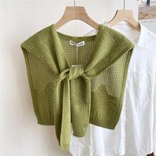 1pc 女士新款纯色针织披肩春秋季轻薄高档时尚个性配饰女 - 彩色 - 查看 21