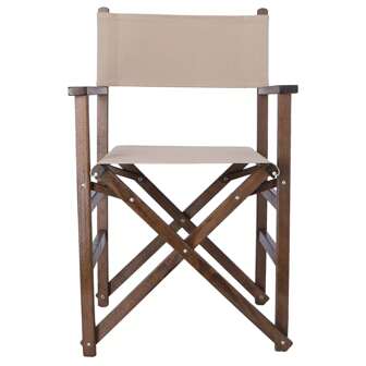 Well Home WELL HOME MOBILIARIO & DECORACIÓN Regisseurstoel met notenhouten frame en steenstof, 51x46x86 cm