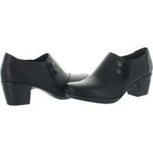Clarks Emslie Warren Womens Leather Button Shooties - Black - View 2