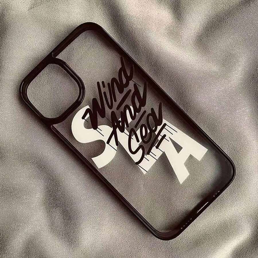 Ốp Điện Thoại Thiết Kế Biển Graffiti Tương Thích Với Apple 13/14/15promax Iphone12/11 Xrxs Ốp Lưng 8P Trong Suốt Dành Cho Nữ - màu đen - Xem 1