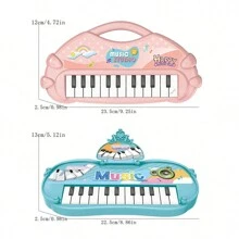 1pc Children's Educational Electronic Piano Toy, 13-Key Simulated Piano Instrument, Portable Cartoon Kids' Music Piano Suitable For Early Education, Gifts For Boys And Girls
