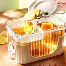 1pc 5l Beverage Dispenser With Faucet Tap - Large Capacity Water Container For Fridge, Dispenser For Juice/Tea/Cold Drinks/Fruit Infused Water - White - View 4