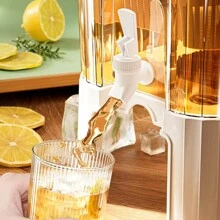 1pc 5l Beverage Dispenser With Faucet Tap - Large Capacity Water Container For Fridge, Dispenser For Juice/Tea/Cold Drinks/Fruit Infused Water - White - View 5