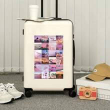 50张粉色风景贴纸，卡通可爱防水乙烯基贴纸，适用于水瓶、笔记本电脑、手机、滑板、吉他、行李箱、剪贴簿、头盔、派对装饰 - 黑與白 - 查看 6