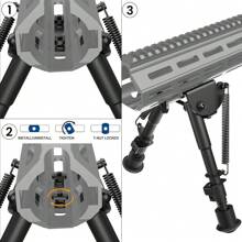 Bípode de 15-23 cm con posiciones de altura ajustables, apto para M-LOK - Negro - Ver 5