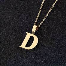 1條經典男士26個鍍金英文字母韓國版簡約項鍊 - 26個字母[金色] - 查看 19