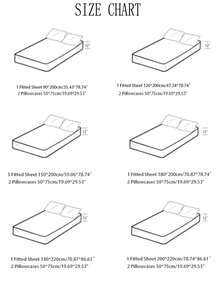 3 cái/bộ Bộ ga trải giường in sẵn, bao gồm 1 ga trải giường và 2 vỏ gối (Chiều sâu ga trải giường 30cm) - cây dừa - Xem 3