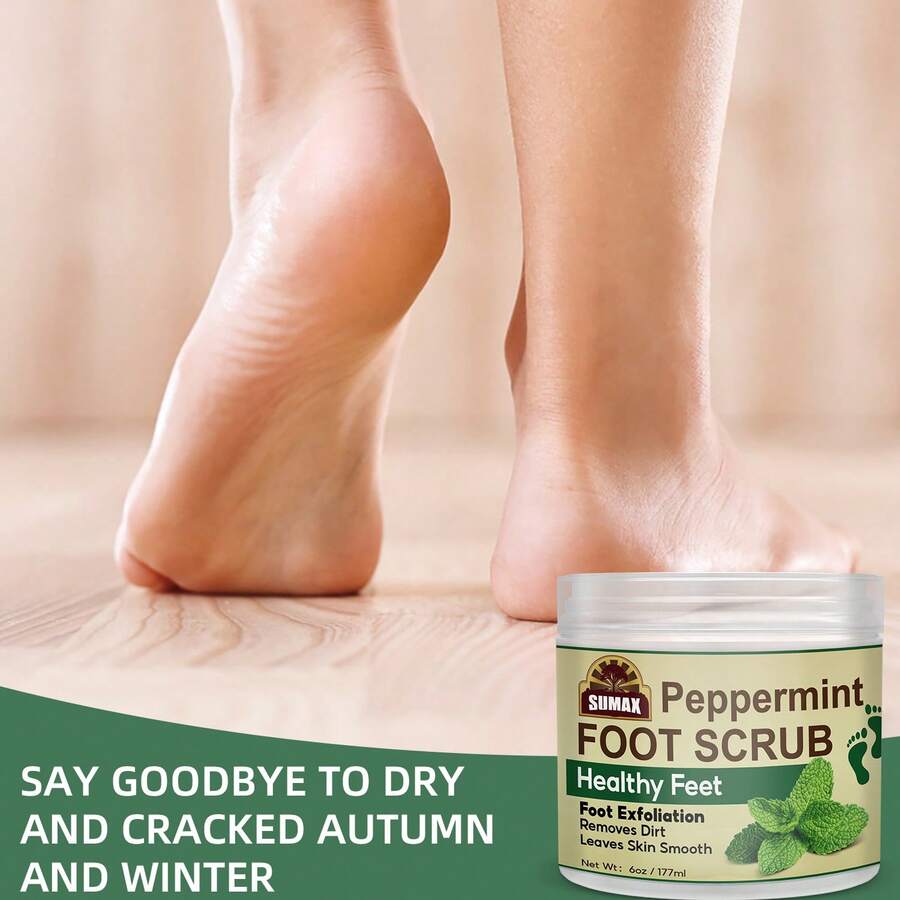 Peppermint Foot Scrub Contains Tea Tree Mint Extract For The Body's