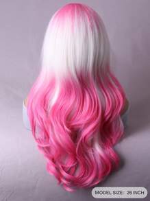 Wig White And Purple Multi-Color Gradient Fashion Wig Female Fringe Whole Head Set Suitable For Festival Wear - Baby Pink - View 4