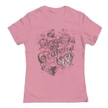 Nearly There Grateful 2 Graphic Ladies Cotton Short-Sleeve T-Shirt - Hồng - Xem 1