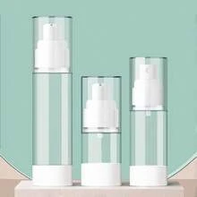 1pc Vacuum Press Bottle, 15ML/30ML/50ML/100ML, For Dispensing Lotion, Spray For Cosmetics, Skincare, Shower Gel, Shampoo And Perfume Travel Portable Empty Bottle
