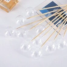1pc/21pcs DIY Candy & Chocolate Flower Stand, Includes 10 Clear Balls And 10 Bamboo Sticks, Suitable For Anniversary Party And Birthday Bouquet