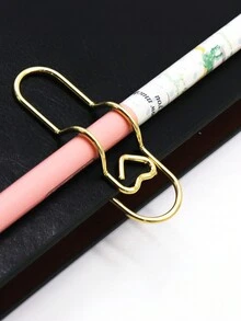 6入組多色多功能愛心金屬筆夾紙夾,批發手帳配件筆扣曲針固定座筆夾掛零,多功能金屬筆夾紙夾,日記配件筆扣曲針寫作固定座筆夾掛零 - 彩色 - 查看 4