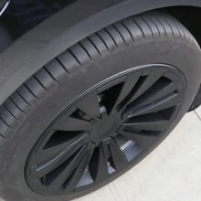 4PCS Wheel Covers For 2020-2023 Tesla Y 19-Inch ABS Hubcap Rim Protectors Whirlwind-Shaped Wheel Trim Covers By IKON MOTORSPORTS. - Model X Gaya Kotak-kotak - Hitam Matte - View 4