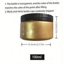 3.38oz/100ML  Golden Paint Metallic Acrylic Paint,Waterproof Not Faded For Statuary Coloring DIY Hand Clothes Painted Graffiti Pigments - Pearl Blue - View 7