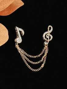 1 Miếng Nam Đúng mốt Những nốt nhạc & Hình Đàn ghi ta Pha lê Trang trí Cổ áo tây Kim băng Đối với - Nhiều màu - Xem 12