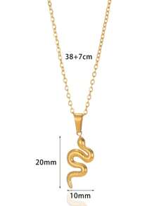 Stainless Steel Snake Necklace For Women Men Gold Color Zodiac Animal Pendant Necklace Fashion Jewelry Gift - Yellow Gold - View 13