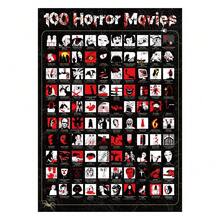 100 Movies Scratch Off Poster - Top Films Of All Time Bucket List (16.5" X 23.4") - 100 Phim Kinh Dị - Xem 1