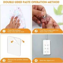 10pcs Strong Double Sided Tape, Heavy Duty & Traceless Removable Transparent Tape, For Nanoadhesive & Carpet, Picture Hanging, Home Use - Clear - View 3