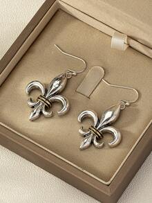 1 đôi Sành điệu Và Cá nhân hóa Retro Tối giản Kiểu Mỹ Đau khổ Hoa tai - Nhiều màu - Xem 2