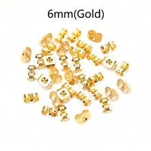 200入不鏽鋼金鍍耳塞蝴蝶形耳環後扣,玫瑰金銀耳塞止動器 - 銠色 - 查看 14