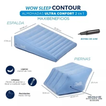 Almohada Lumbares Para Dolores De Espalda Con Reposapiés 2 piezas Alta Comodidad VentasenLineaLEODY - Azul - Ver 2
