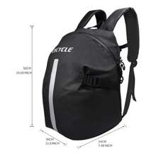 Reflective Motorcycle Helmet Backpack Waterproof Large Capacity Riding Bag - Black - View 2