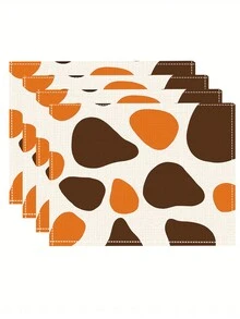 4pcs Cách nhiệt & Chống trơn trượt , Có thể giặt được , Thích hợp Đối với Tách cà phê , Bát & Đĩa , Nhà  Đồ trang trí Đối với Phòng bếp & Phòng ăn - màu nâu - Xem 11