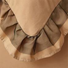 2pcs Simple Skin-Friendly Pillowcases With Lace, Set - Khaki - View 4