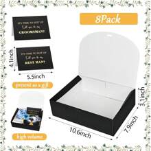 Elegant Groomsmen Boxes - Set Of 8, 10.6x7.9x3.1 Inch Groomsman Gift Boxes With Card And Ribbon, Perfect For Groomsmen Proposal - Black - View 2
