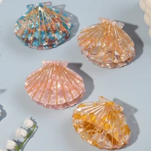 1pc Sweet Ocean Acrylic Shell Hair Clip, Suitable For Daily, Vacation, Party, Gift Fall Winter Claw Clip Hair Accessories For Women - Multicolor - View 3