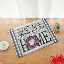 1入組「home」印花廚房墊,可機洗,家居入口門墊,浴室和洗衣房防滑地毯,家居裝飾地毯 - 彩色 - 查看 5