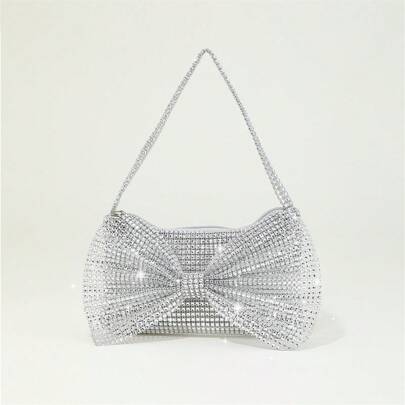 Children's New Style Princess Handbag With Bow, Rhinestone, And Glitter For Festive Party Gift/Purse For Little Girls
