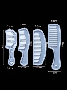 Molde De Resina De Silicona Transparente Con Efecto De Espejo Diy Con Diseño De Flores Secas Para Hacer Artesanías De Resina Uv, Peines, Espejos Y Cristales
