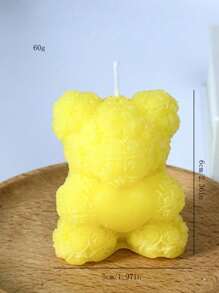 1pc Diy Aromatherapy Candle Decoration With Heart Shaped Rose Bear - White - View 5