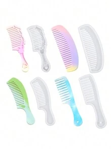 Molde De Resina De Silicona Transparente Con Efecto De Espejo Diy Con Diseño De Flores Secas Para Hacer Artesanías De Resina Uv, Peines, Espejos Y Cristales