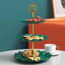 欧式三层精致水果盘，家用极具吸引力的小吃盘，塑料多层甜点架婚礼装饰婚礼派对用品婚礼装饰婚礼配件婚礼蛋糕架 - 彩色 - 查看 7