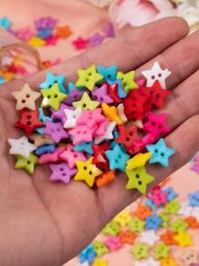 200入組彩色星形塑料釦扣,適用於diy手工製作與服裝點綴 - 彩色 - 查看 3