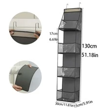 1 Confezione Borsa Appendibile per Riporre, Borsa Multifunzione da Appendere alla Porta, Borsa per Organizzare e Riporre, Borsa Pieghevole per la Casa, Borsa Trasparente Multistrato da Appendere al Muro per Riporre Oggetti in Modo Visibile, Accessori Scolastici, Decorazione per la Stanza, Organizer per Studenti Universitari